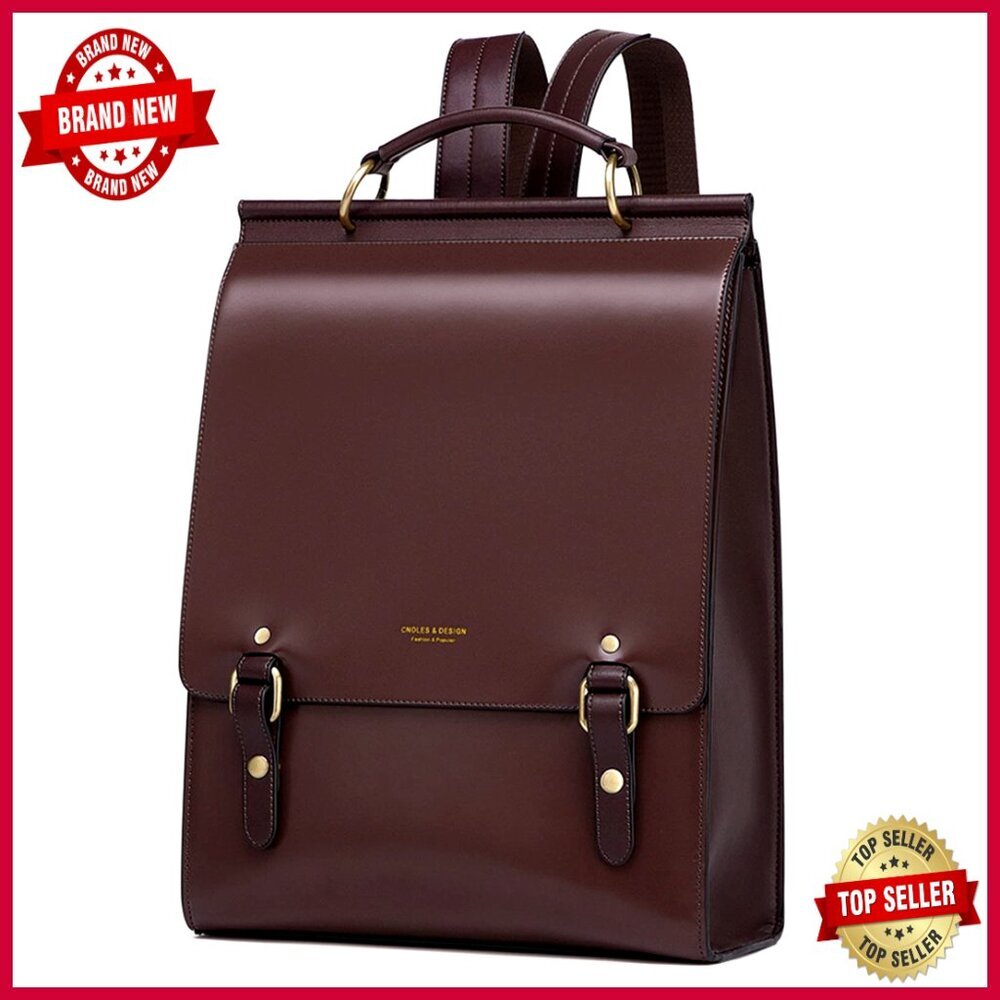 Large Genuine Leather Backpack Purse with Adjustable Straps for College Travel